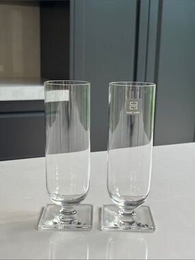 Marc Aurel Crystal Champagne Flutes. Footed. Made in Germany.